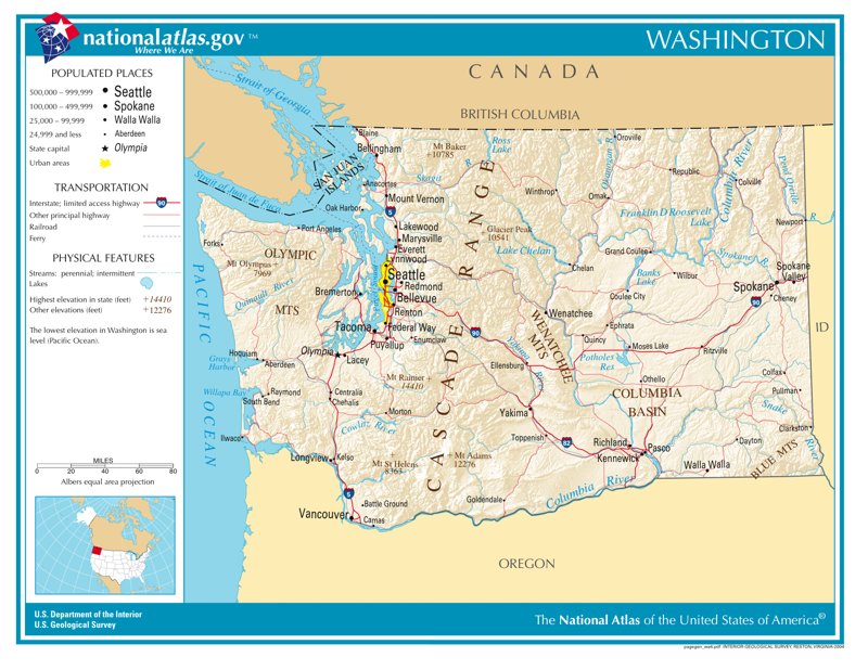 Washington State Time Zone Map United States Map