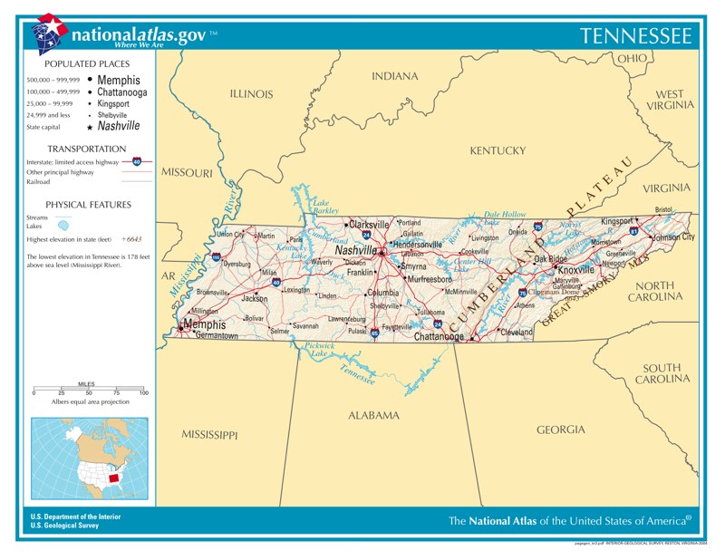 Nashville Tn Time Zone Map Draw A Topographic Map   Tennessee 